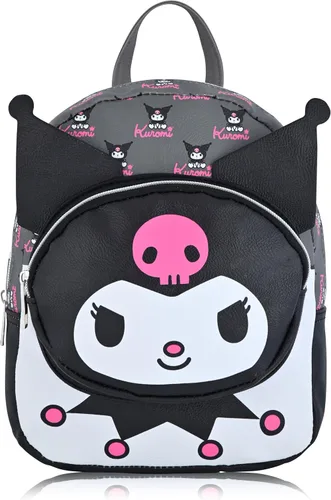 Sanrio Hello Kitty and Friends Kuromi Mochila | Mini bolso de piel sintética de 10 pulgadas para mujeres, hombres, unisex, Kuromi, Mochilas Daypack