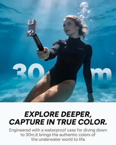 Miniatura 7 de SJCAM C400 4K Travel Vlogging Cámara con tarjeta de 256 GB, cámara corporal de grabación 7H para creadores de YouTube, estabilizador de 6 ejes