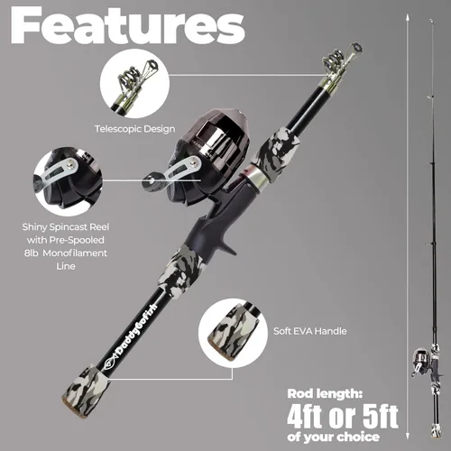 Miniatura 3 de DaddyGoFish Kids Fishing Pole - Rod Reel Combo Tackle Box Starter Set - First Year Small Dock Gear Kit for Boys Girls Toddler Youth Age Beginner