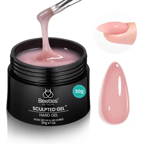 Miniatura 9 de Beetles - Gel Constructor Rosa Nude Gel Esculpido de Alta Dureza para Extensión de Uñas Reparación de Roturas Protección Duradero para Hogar Salón