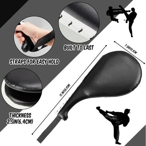 Miniatura 3 de Poen 7 en 1 Taekwondo Kick Pad Boxeo Equipo de entrenamiento Guantes de perforación Artes marciales Banda de muñeca Almohadillas suaves ajustables