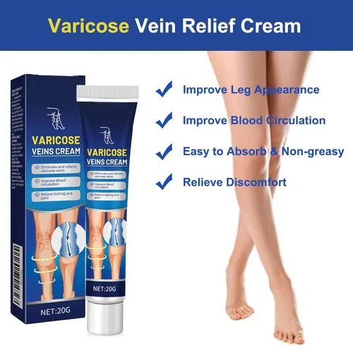 Miniatura 5 de Crema para venas varicosas para piernas, pies y tobillos, crema para el cuidado del edema, mejora la apariencia de la piel y las molestias, alivia