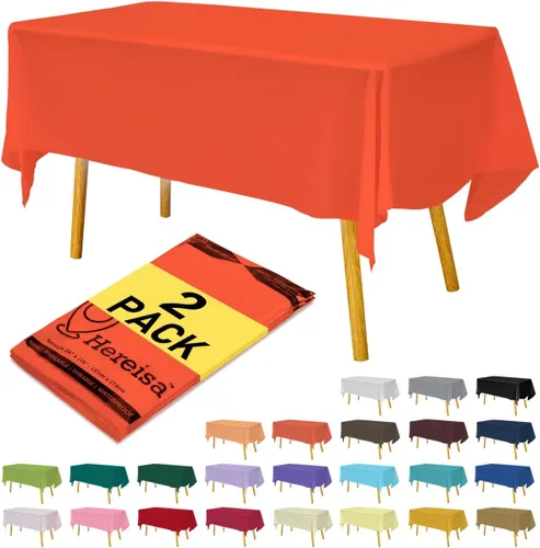 Miniatura 86 de Paquete de 3 manteles de plástico desechables de 54 x 108 pulgadas, manteles de color blanco hueso, manteles de fiesta nupcial para fiestas