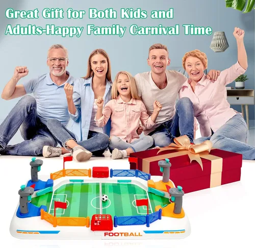 Miniatura 6 de Mini juego de mesa de fútbol para niños: juguetes de mesa de futbolín para niños de 3, 4, 5, 6, 7, 8 a 12 años, juego deportivo interactivo