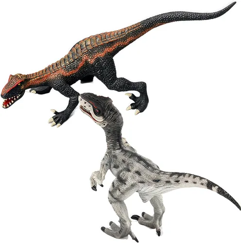 Miniatura 12 de Gemini & Genius - Juguetes de dinosaurio Tyrannosaurus Rex y Velociraptor - Mandíbula movible, gran regalo, colección, decoración de habitación