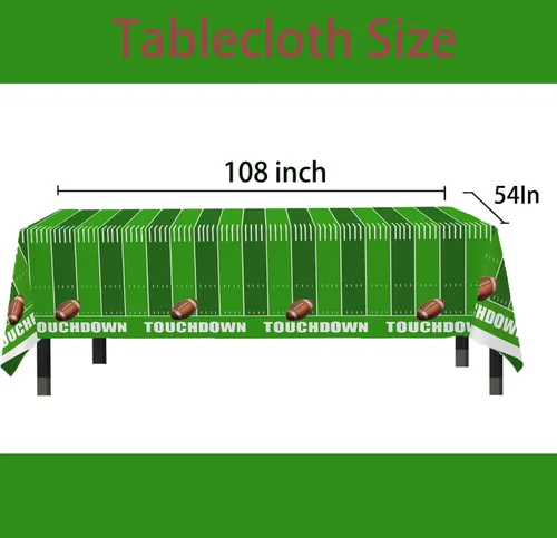 Miniatura 3 de Decoraciones de fiesta de fútbol, juego de suministros para fiesta de fútbol con platos, servilletas, pancarta y mantel, kit de decoración de fiesta