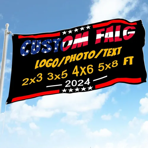 Bandera personalizada de 2 x 3 pies de doble cara para hacer tu propio texto/foto/logotipo personalizado bandera para decoración exterior bandera