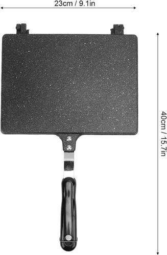 Miniatura 9 de WALFRONT Máquina de sándwiches tostados para estufa, fabricante de panini a la parrilla antiadherente, aleación de aluminio para gofres, desayuno