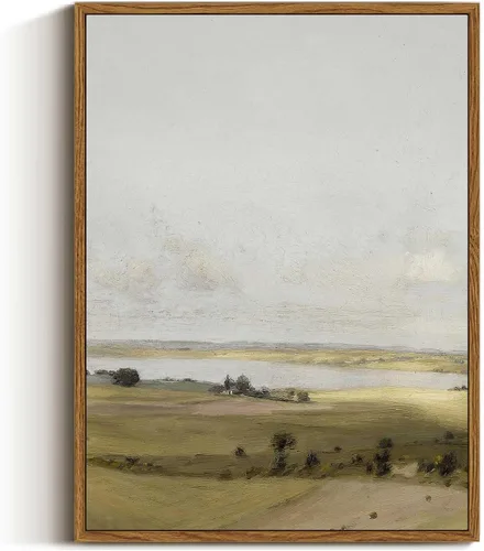 Miniatura 53 de VIYYIEA Arte de Pared en Lienzo Enmarcado Decoración del Hogar, Decoración de Granja Valles Ondulantes bajo Cielos Despejados Pintura de Pared