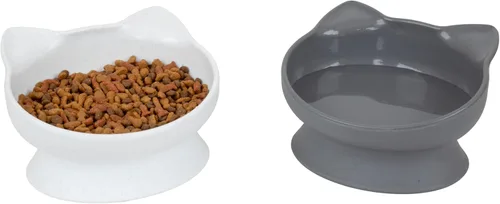 Miniatura 6 de Kitty City Cuencos Elevados para Gatos (Juego de 2), Platos Elevados Amigables con los Bigotes para Comida y Agua de Gatos, Diseño Moderno de rosado