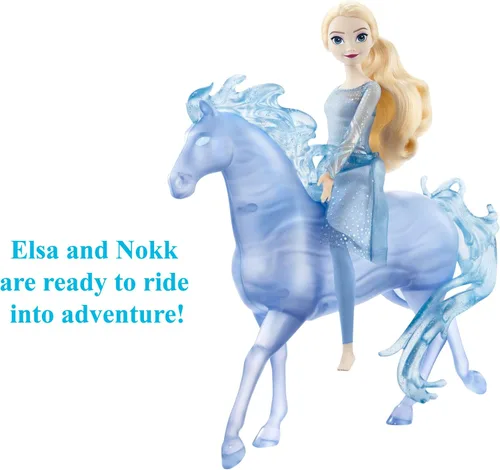 Miniatura 6 de Mattel Disney Frozen Toys, Elsa Fashion Doll y juego de figuras de Nokk de agua en forma de caballo, inspirado en la película Frozen 2