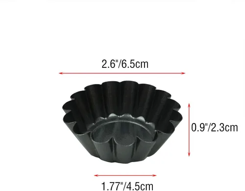 Miniatura 2 de Paquete de 12 mini moldes para tartas de acero al carbono antiadherentes, molde para tartas, magdalenas, pudines para magdalenas, tartas chinas