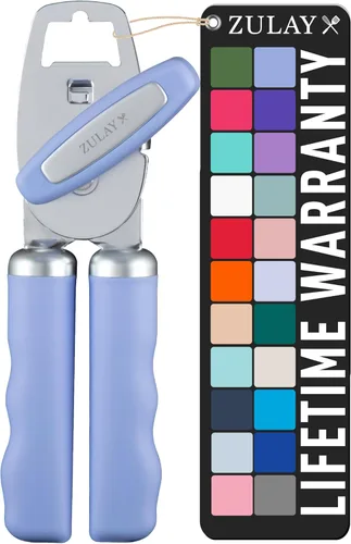 Miniatura 16 de Zulay Kitchen Abrelatas manual de acero inoxidable resistente con abridor de botellas, abrelatas manual a prueba de óxido con perilla giratoria