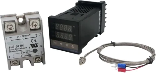 Miniatura 3 de 1 Unidades Digital PID Termostato Controlador de Temperatura REX-C100 Tipo K Termostato Termostato Termopar Sonda SSR Relé para Control Temperatura