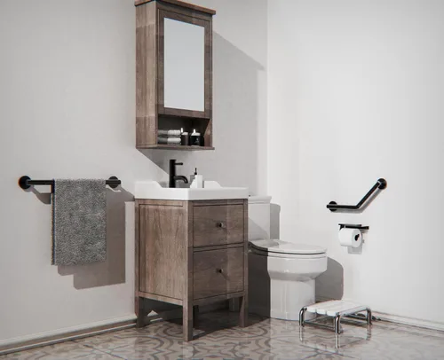 Miniatura 9 de Barra de seguridad para baño, ducha e inodoro para personas mayores y discapacitados, mango de asistencia de equilibrio de ayuda de movilidad, acero