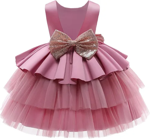 Miniatura 4 de NNJXD Baby Girl Princess Dress Bowknot Sequins Dresses