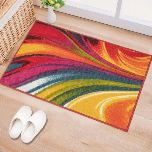 Rugshop Alfombra moderna y contemporánea antideslizante (antideslizante) de 20 x 30 pulgadas, multicolor