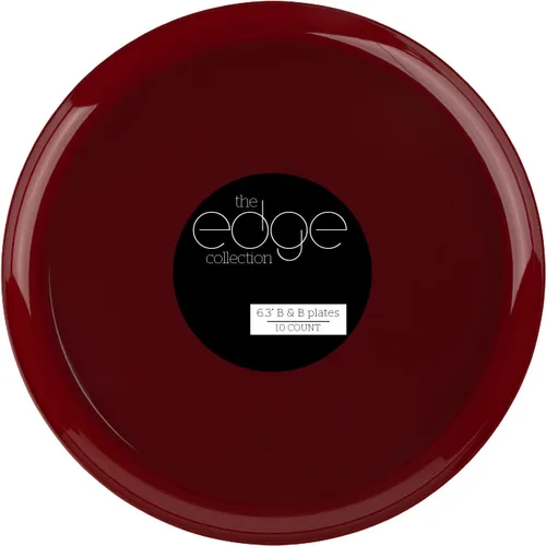 Miniatura 34 de [30 unidades de 8.6 pulgadas] Platos de fiesta de plástico azul oscuro Colección Edge Collection Premium pesado elegante vajilla desechable