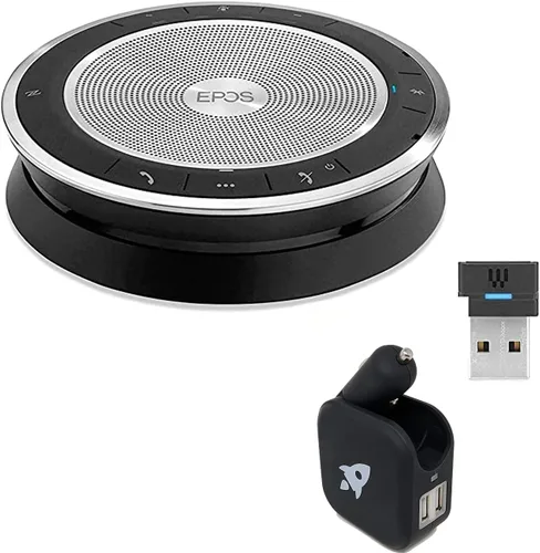 GTW Bundle EPOS - Altavoz Sennheiser SP 30+ con USB Bluetooth Dongle y GTW cargador de 2 puertos, compatible con equipos, zoom, Webex, Skype, móvil,