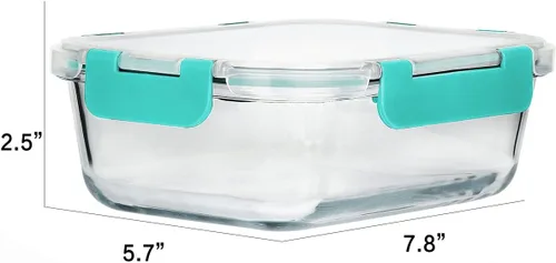 Miniatura 2 de MCIRCO - Paquete de 8 recipientes de vidrio de 30 onzas para preparación de comidas, recipientes herméticos de vidrio con tapas, aptos para Verde