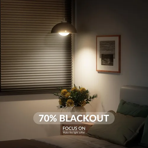 Miniatura 4 de Boolegon Sin Taladro Persianas Celulares de Lino con Patrón para Ventanas, Estores de Panal con Filtro de Luz, Persianas Inalámbricas, Sin