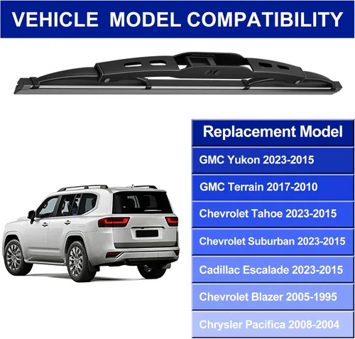 Miniatura 2 de EMITHSUN® Escobillas de limpiaparabrisas trasero de 13 pulgadas de repuesto para GMC Yukon 2023-2015/GMC Terrain 2017-2010/Chevrolet Tahoe
