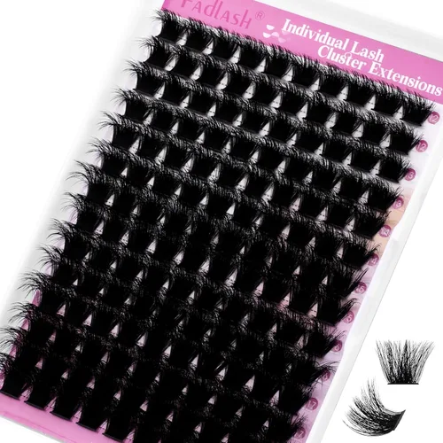 Miniatura 61 de Racimos de pestañas 10-16mm 144 piezas Bandeja mixta Pestañas individuales Rizo D Pestañas individuales en racimo Extensiones de pestañas