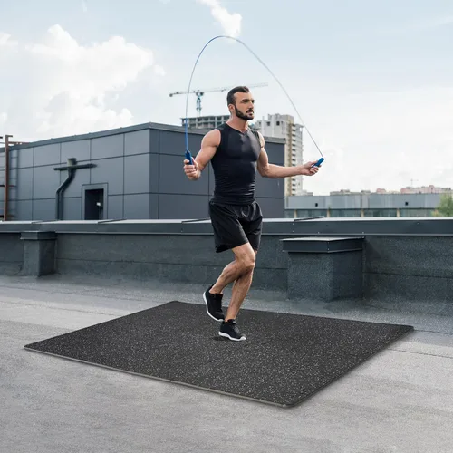 Miniatura 7 de Tapete Sivan Health and Fitness® de goma de alta densidad en forma de puzle para hacer ejercicio - Mosaico que encaja para gimnasia - 2,2 m2 Azul