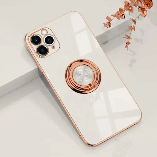 Miniatura 10 de Funda para iPhone 11 Pro con anillo, anillo de rotación de 360 grados integrado con soporte de anillo de rotación de 360 grados con chapado Gris