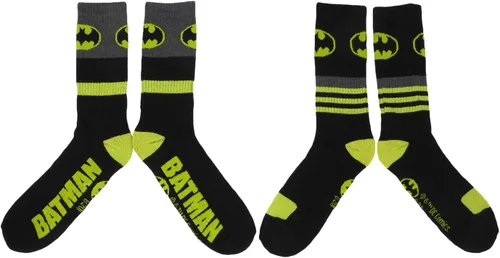 Miniatura 2 de Hyp Batman DC Comics - Paquete de 2 calcetines deportivos para hombre, Negro