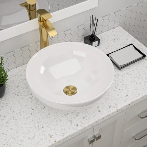 Miniatura 10 de Lavabo Rectangular, Dcolora 19" x 15" Lavabo de Baño de Cerámica Blanca de Porcelana Rectangular Lavabo de Baño Sobre Mostrador Lavamanos de Tocador