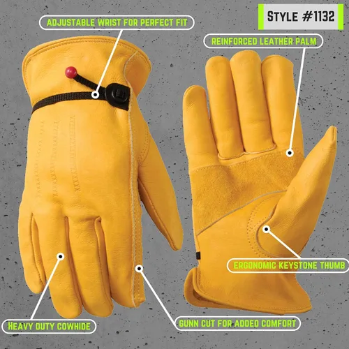 Miniatura 7 de Wells Lamont Paquete de guantes de trabajo de cuero para hombre (320XL, 1132) Resistente al agua, máxima destreza