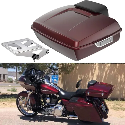 Miniatura 13 de Moto Onfire Harley Tour Pack Razor Tour Pak, misterioso sol rojo, paquete turístico, almohadilla de equipaje apta para H-D Touring, Street Glide