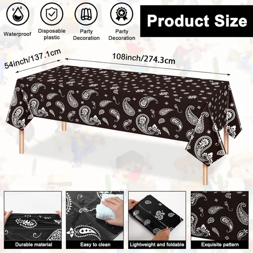 Miniatura 2 de 123 piezas de decoraciones de fiesta de vaquero occidental para 30 invitados, juego de vajilla desechable con platos, tazas, servilletas, pancartas