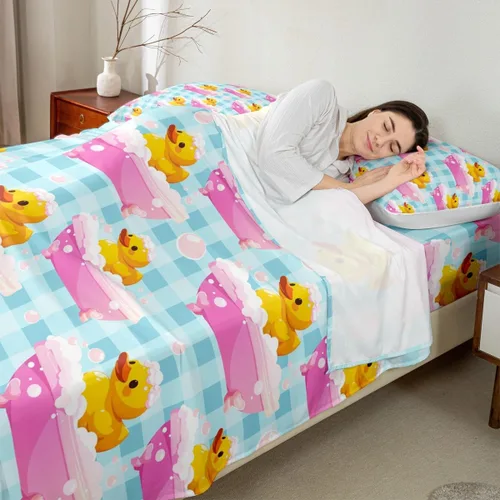 Miniatura 4 de Erosebridal Juego de sábanas para niños y niñas, diseño de pato amarillo, diseño de patos de dibujos animados, juego de ropa de cama de granja