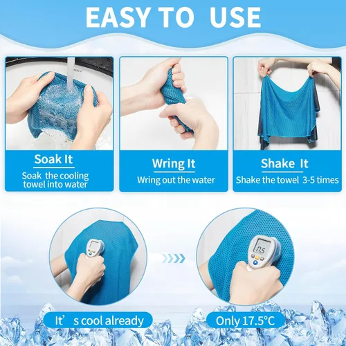 Miniatura 4 de Honoson Toalla de enfriamiento a granel – Toallas frescas para cuello y cara, microfibra transpirable y deportiva para gimnasio, yoga, viajes