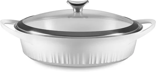 Miniatura 9 de CorningWare QuickHeat - Estofador de aluminio fundido de 4 cuartos de galón con tapa, interior de cerámica antiadherente, ligero y calor uniforme