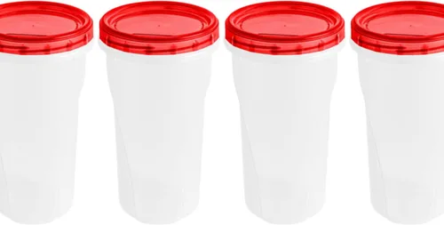 Miniatura 3 de [48 onzas – Azul – 4 Pk] Recipientes grandes de almacenamiento de alimentos para delicatessen, 48 onzas, apilables, reutilizables, Mirowave, aptos
