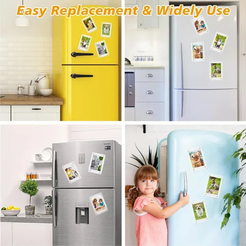 Miniatura 7 de Mini marco polaroid acrílico para fotos, paquete de 5 marcos magnéticos para refrigerador para pantalla de fotos Instax, transparente de doble cara