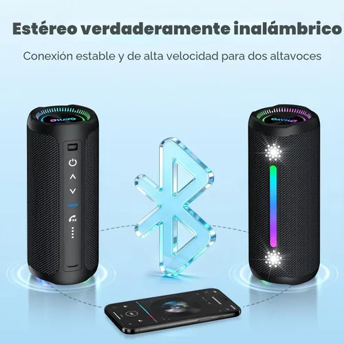 Miniatura 5 de Altavoz Bluetooth inalámbrico fuerte sonido estéreo IPX7 impermeable al aire libre portátil 25W Super Bass Altavoces para fiesta en casa playa