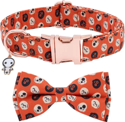 Miniatura 12 de Collar de moño para perro Faygarsle de Halloween de otoño para perros pequeños, medianos y grandes, collares de moda y lindos para perros machos