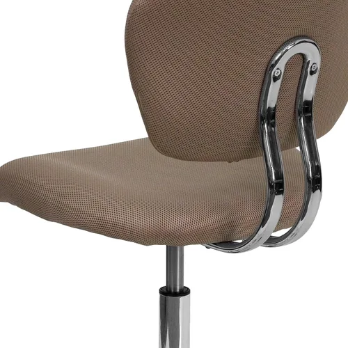 Miniatura 9 de Silla de trabajo de malla con respaldar medio Flash Furniture con brazos y base, Metal, Marrón café