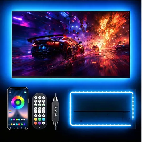 Luces LED para TV, retroiluminación RGB de TV de 9.8 pies para televisores de 32 a 43 pulgadas, retroiluminación LED de TV con sincronización de
