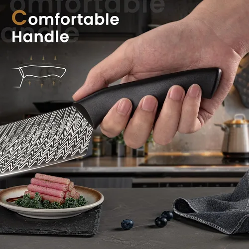 Miniatura 9 de Amorston Juego de cuchillos, juego de cuchillos de cocina de 15 piezas con afilador integrado y juego de cuchillos de cocina de 15 piezas