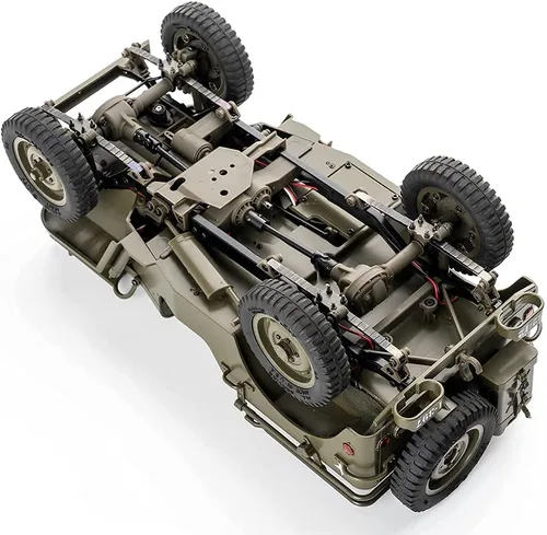 Miniatura 7 de FMS RocHobby - Vehículo RC 1/12 1941 MB Scaler Willys Jeep Control Remoto Crawler Camión Militar 4x4 Todoterreno con Transmisor, Batería y Cargador