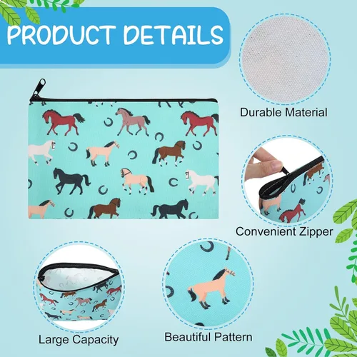 Miniatura 2 de Saintrygo 6 bolsas de caballos, regalos de maquillaje, bolsa de cosméticos para caballos, bolsos, amantes de los animales, mujeres y niñas, bolsa