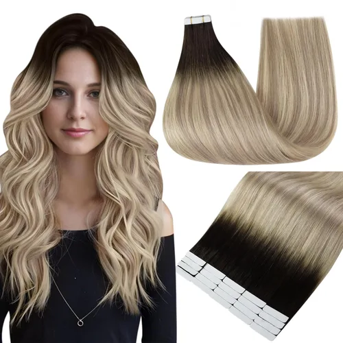 Miniatura 19 de Full Shine - Extensiones de cabello con cinta adhesiva de 18 pulgadas, extensiones de cabello Remy de 1.76 oz, extensiones de cabello lacio