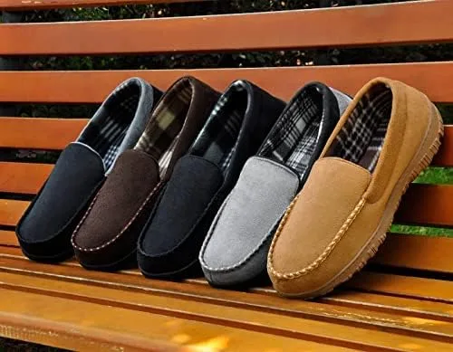 Miniatura 6 de shoeslocker Pantuflas de microgamuza para hombre mocasines de espuma viscoelástica