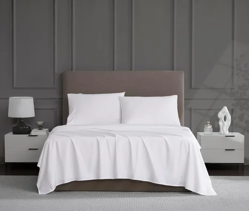 Linen Closet Juego de sábanas de 1200 hilos mezcla de algodón tamaño King de 4 piezas, ultra suave sedoso satén, absorbente de humedad, resistente a