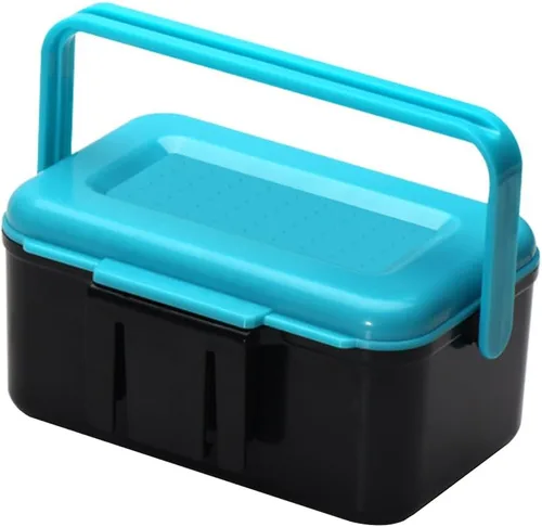SagaSave Caja de bandeja de anzuelos de pesca portátil con contenedor de doble capa, organizador de accesorios, almacenamiento para cebo, plomo,